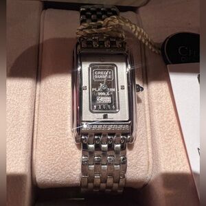 Charmex of Switzerland stainless steel watch with single cut diamonds
